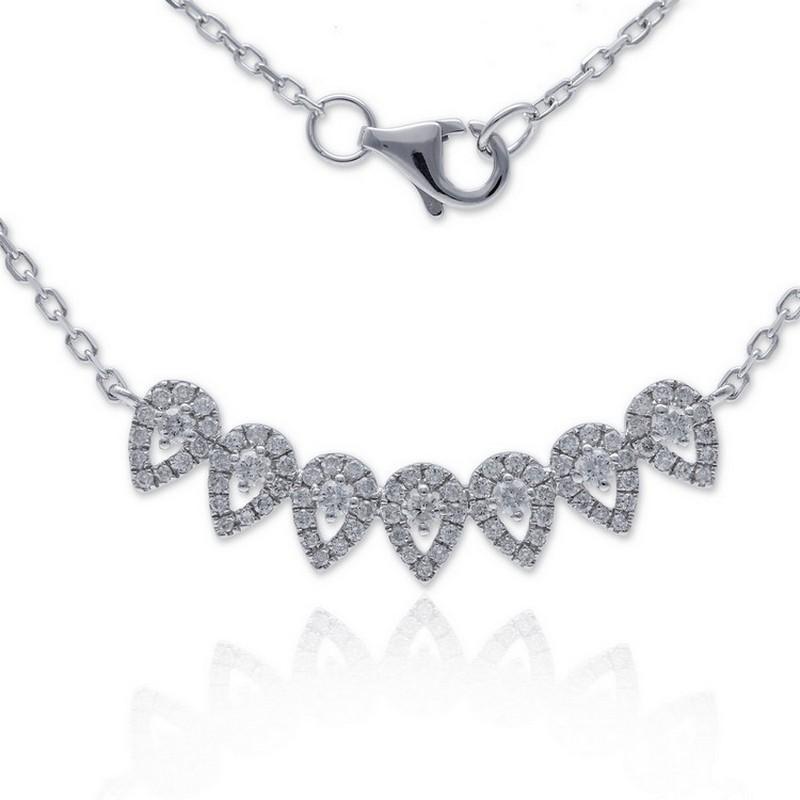 Modern Gazebo Fancy Collection Necklace: 0.44 Ct Diamonds in 14K White Gold For Sale