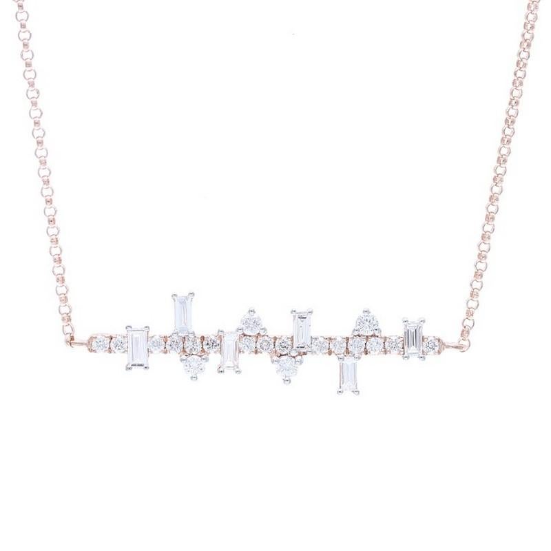 Modern Gazebo Fancy Collection Necklace: 0.5 Ct Diamonds in 14K Rose Gold For Sale