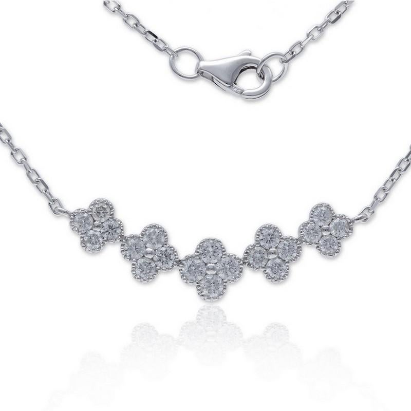 Moderne Gazebo Collier de la collection fantaisie : diamants 0,75 carat en or blanc 14 carats en vente