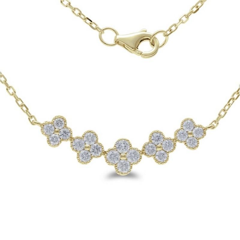 Round Cut Gazebo Fancy Collection Necklace: 0.75 Ct Diamonds in 14K Yellow Gold For Sale