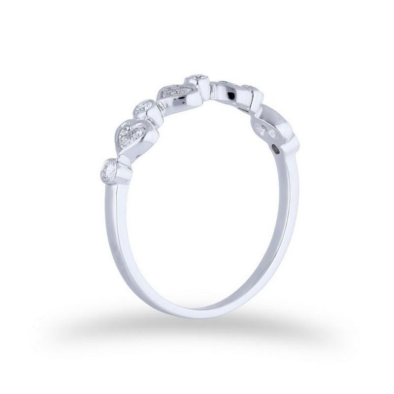 Modern Gazebo Fancy Collection Ring: 0.18 Ct Diamonds in 14K White Gold For Sale