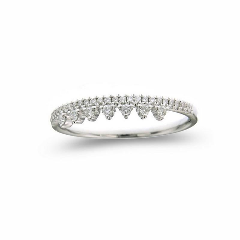 Modern Gazebo Fancy Collection Ring: 0.2 Carat Diamonds in 14K White Gold For Sale