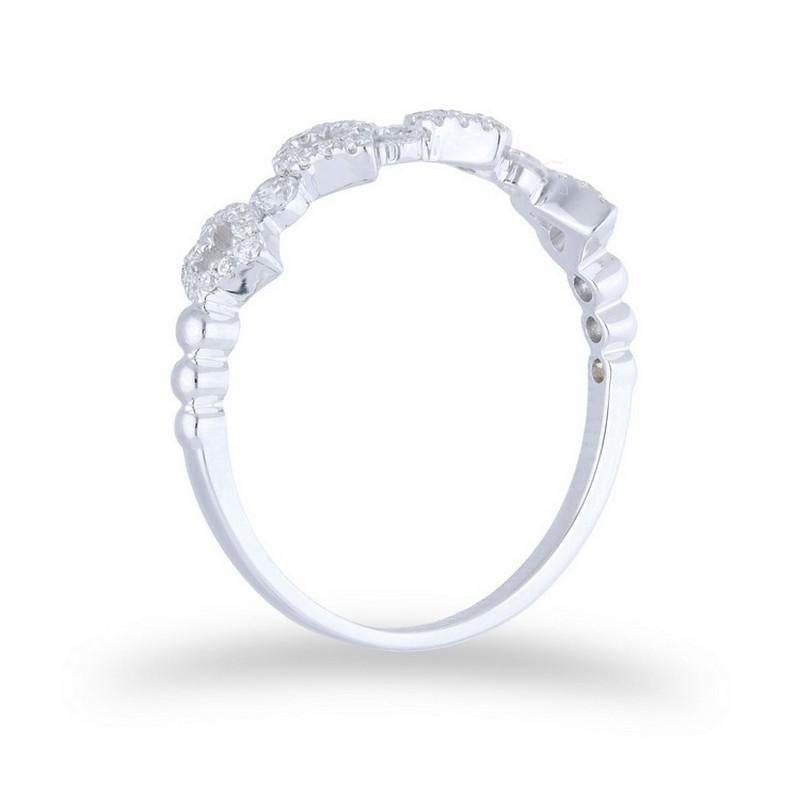 Modern Gazebo Fancy Collection Ring: 0.22 Ct Diamonds in 14K White Gold For Sale