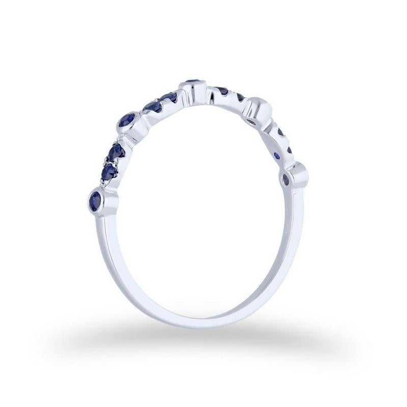 Modern Gazebo Fancy Collection Ring: 0.3 Carat Sapphire in 14K White Gold For Sale