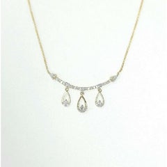 Gazebo Ausgefallene baumelnde Halskette: 0,54 Karat Diamanten in 14K Gelbgold