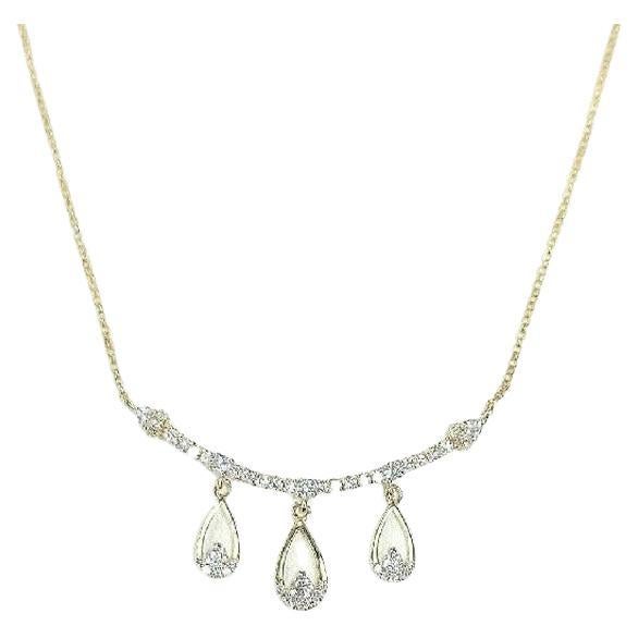 Gazebo Fancy Dangling Necklace: 0.54 Ct Diamonds in 14K Yellow Gold