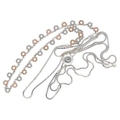 Gazebo Ausgefallene Halskette: 1.1 Karat Diamanten in zweifarbigem 14K Weiß- und Roségold