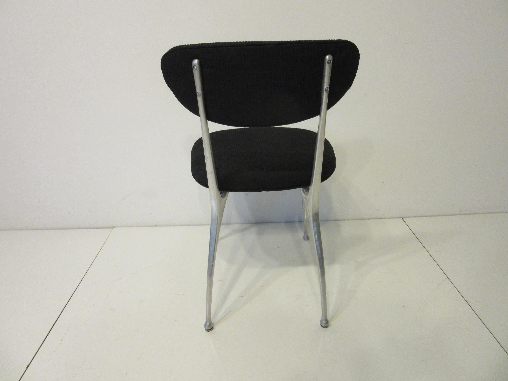 Gazelle Cast Aluminium Upholstered Dining Chairs by Shelby Williams In Good Condition In Cincinnati, OH