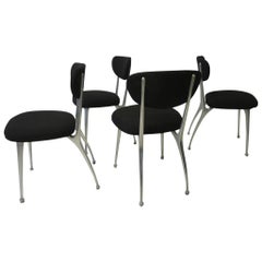 Gazelle Cast Aluminium Upholstered Dining Chairs by Shelby Williams
