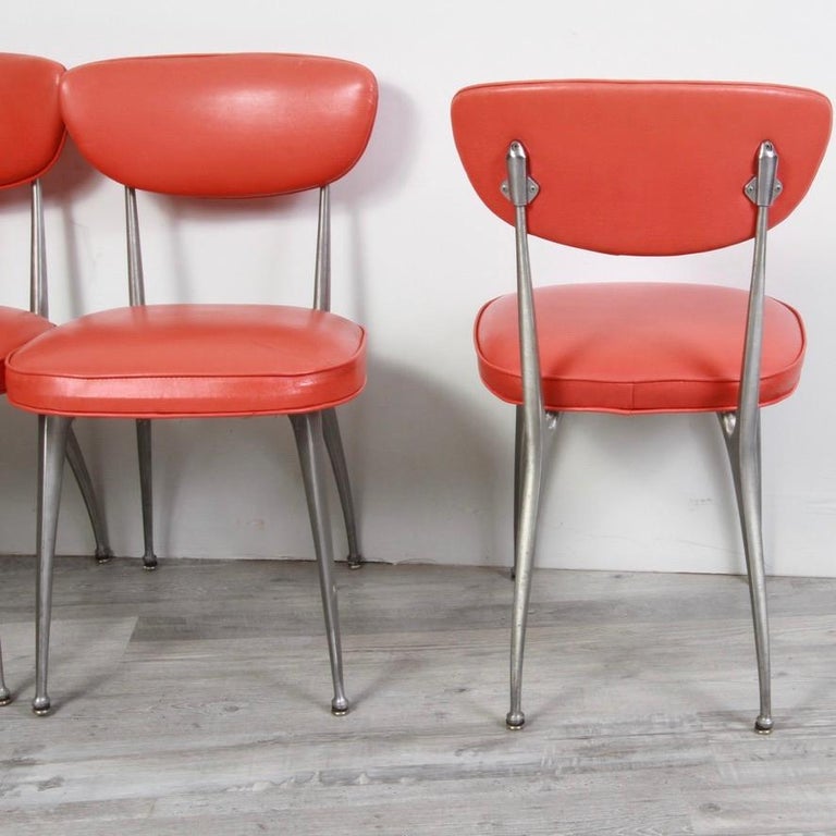 Mid-Century Modern Gazelle Cast Aluminum Dining Chairs by Shelby Williams For Sale