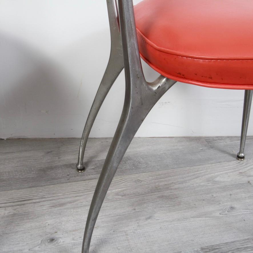 Gazelle Cast Aluminum Dining Chairs by Shelby Williams In Good Condition For Sale In New London, CT