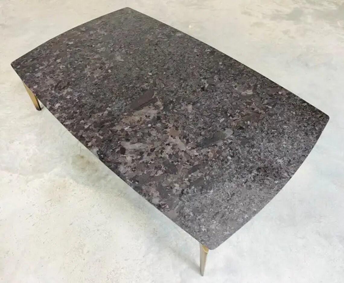 American Gazelle Cocktail Table By Holly Hunt Studio -Black Limestone Over Cast Bronze 
