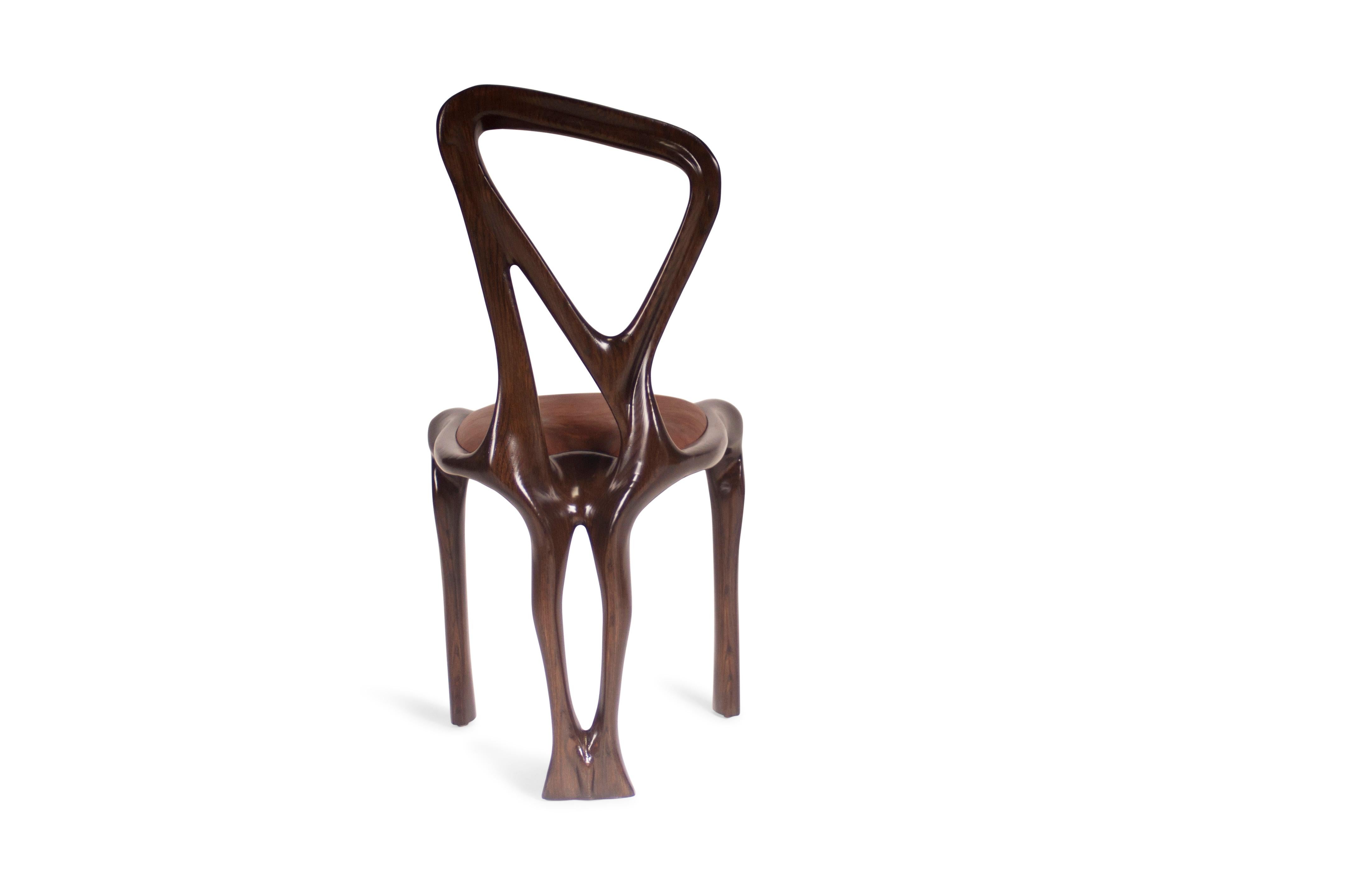 Amorph Gazelle Dining Chair, Solid Wood, Stained Graphite Walnut In New Condition For Sale In Los Angeles, CA