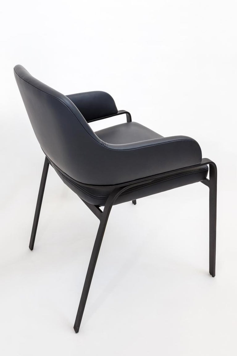 Gazelle Dining Chair with Arms, Contemporary Jet Black ...