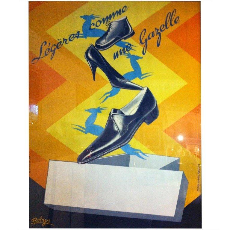 Affiche de chaussures françaises Gazelle signée « Rogers » en vente