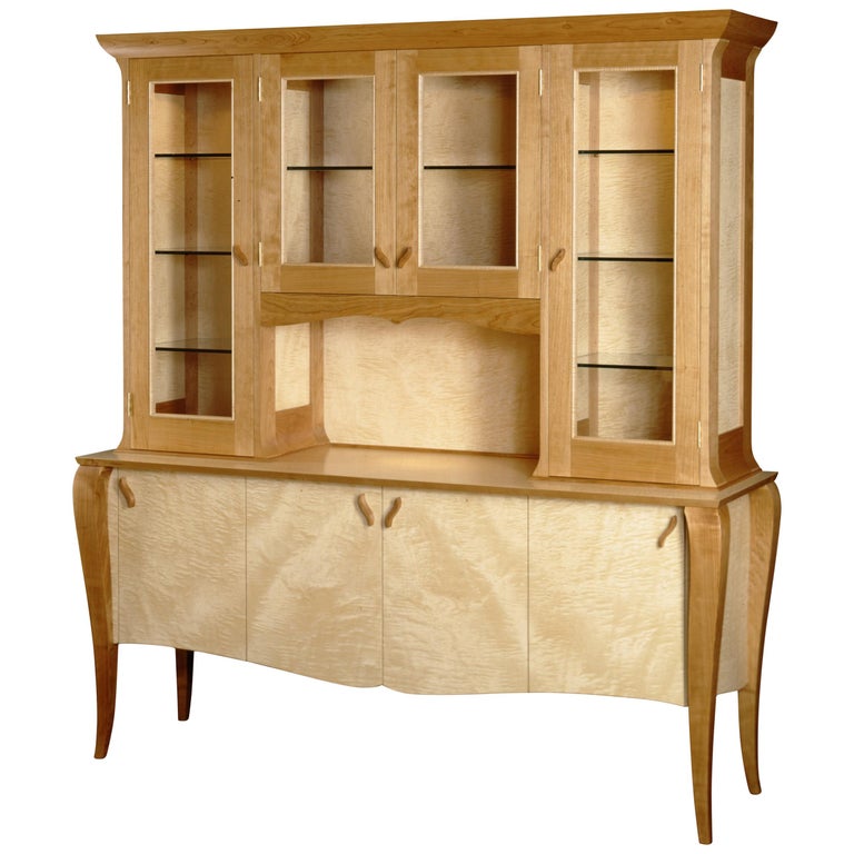 Gazelle Hutch Custom Handcrafted Contemporary Breakfront with Art Deco