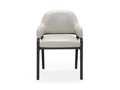 Gazelle Modern Dining Chair in AP Tipper Leather with Black Metal Steel Legs