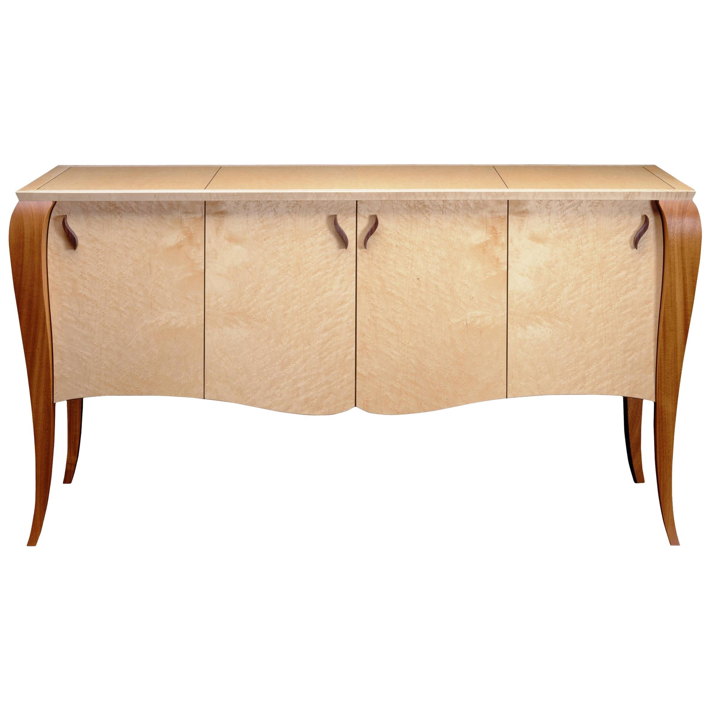 Gazelle Sideboard, Handcrafted Contemporary Credenza with Art Deco Style For Sale