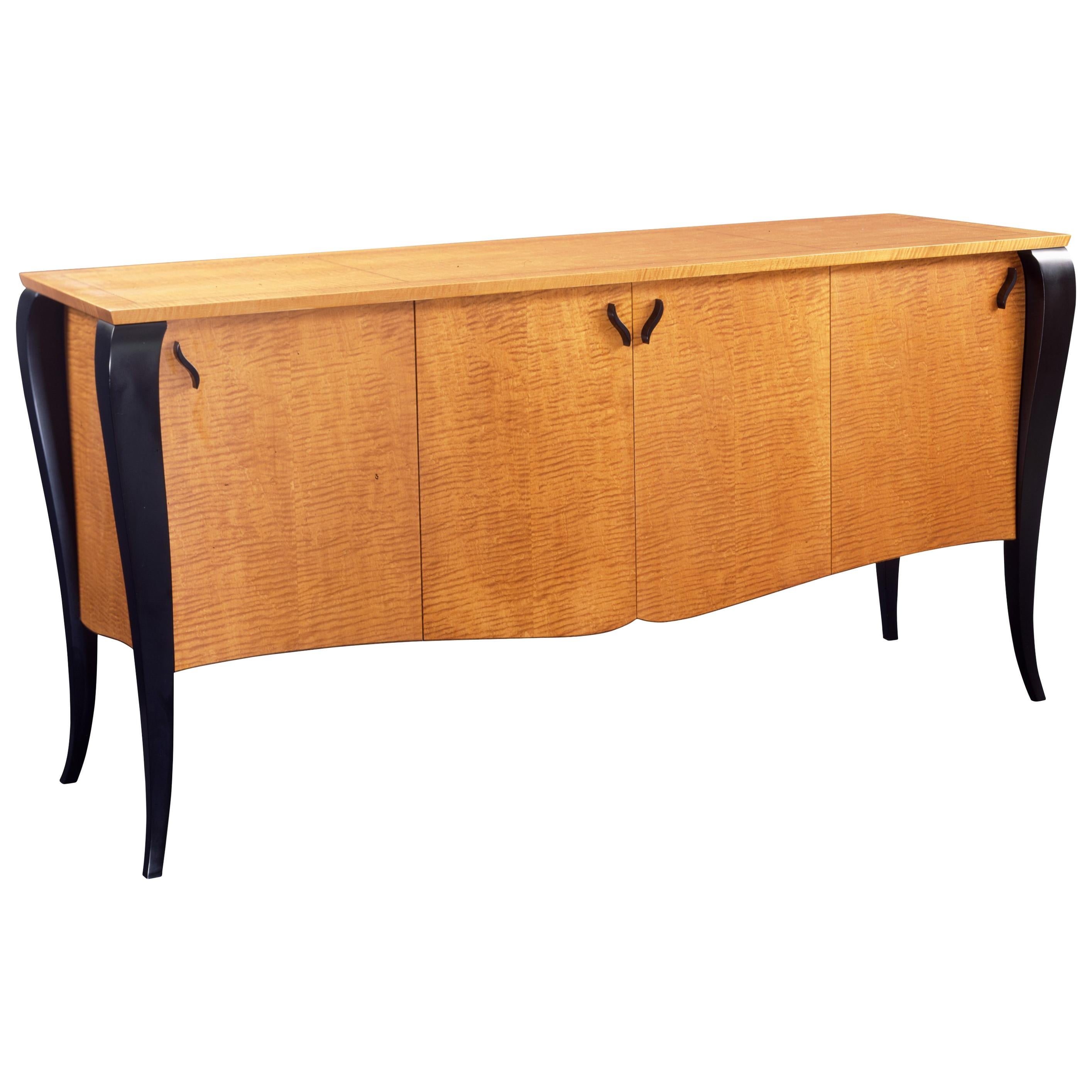 Gazelle Sideboard, Handcrafted Contemporary Credenza with Art Deco Style For Sale
