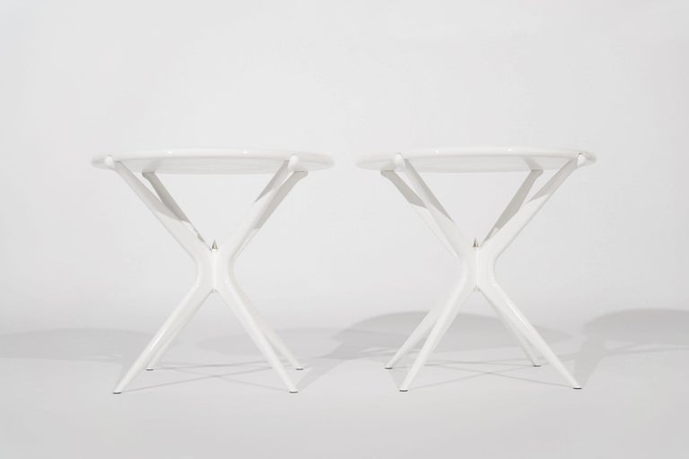 Gazelle V2 End Tables in White Lacquer by Stamford Modern For Sale 4
