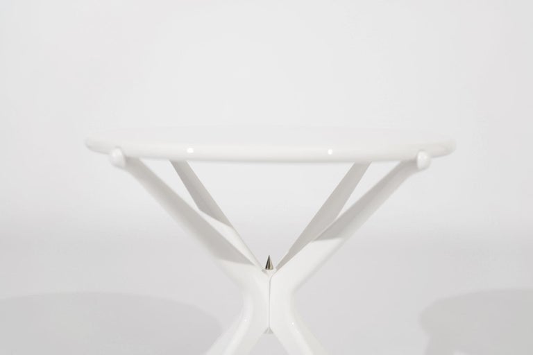 Gazelle V2 End Tables in White Lacquer by Stamford Modern For Sale 5