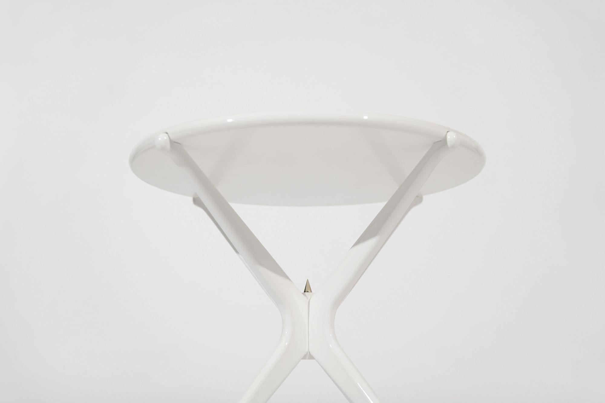 Gazelle V2 End Tables in White Lacquer by Stamford Modern For Sale 6