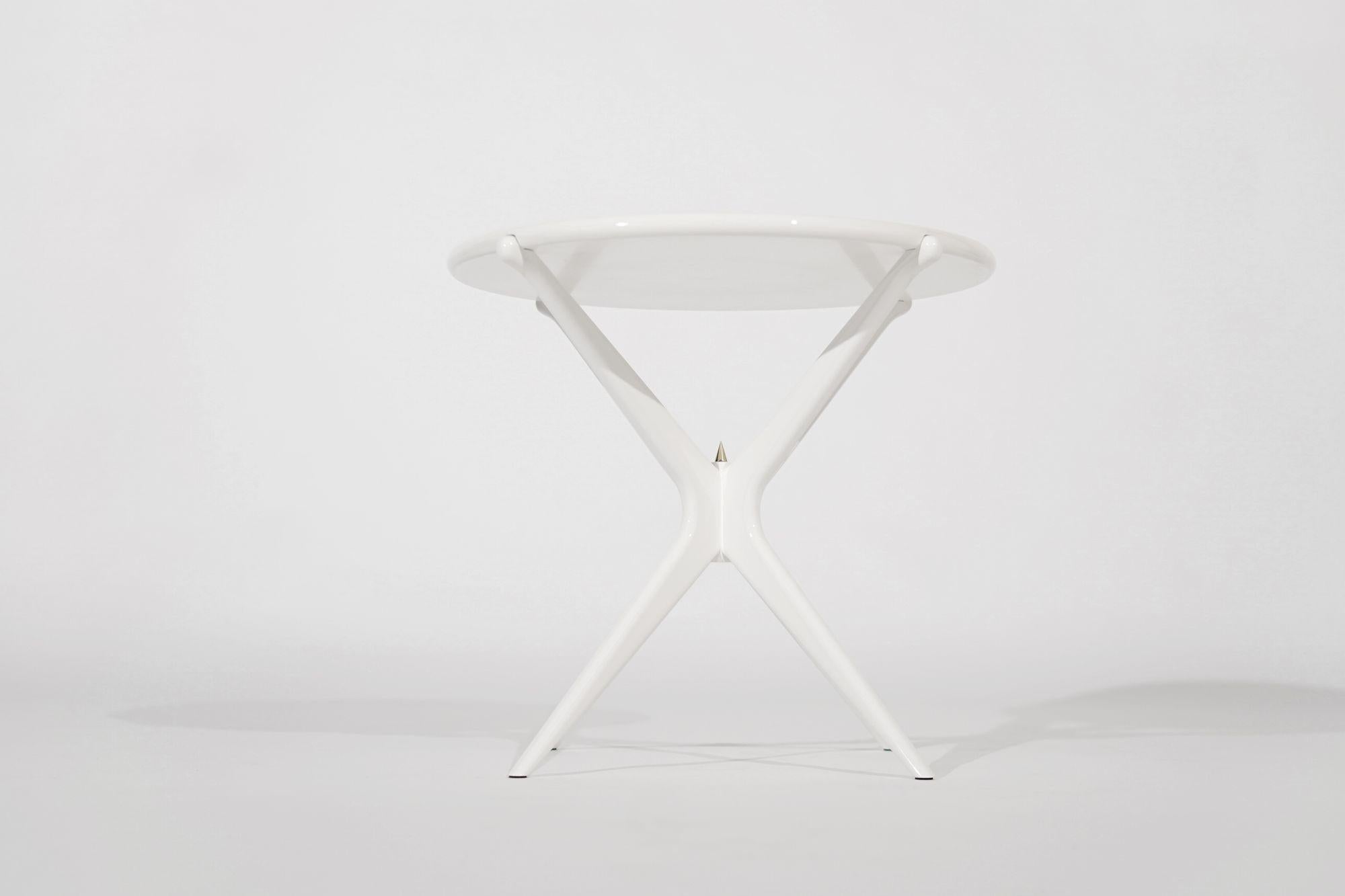 Mid-Century Modern Gazelle V2 End Tables in White Lacquer by Stamford Modern