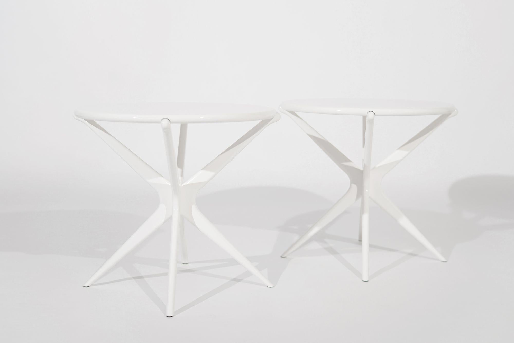 Gazelle V2 End Tables in White Lacquer by Stamford Modern For Sale 1