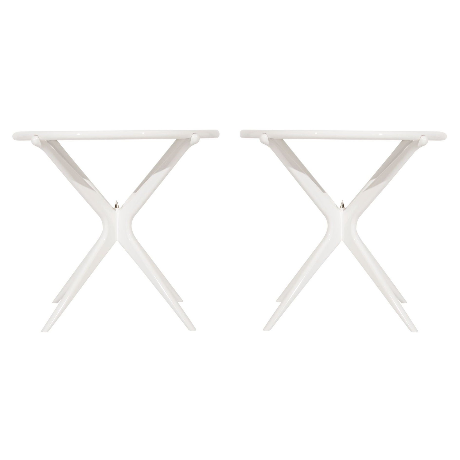 Gazelle V2 End Tables in White Lacquer by Stamford Modern