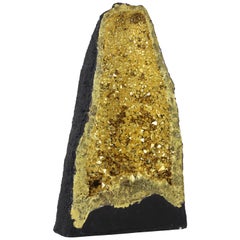 Gazing Golden Cathedral Geode, 22-Karat Gold Gilt Qaurtz by Christopher Kreiling