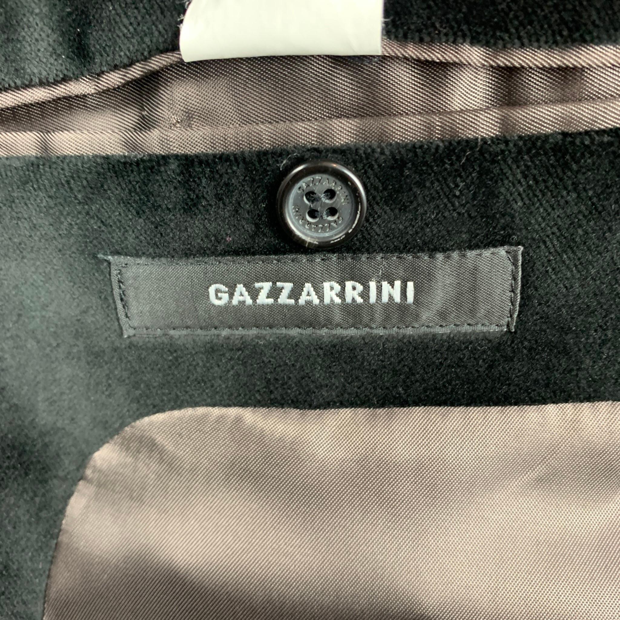 Men's GAZZARRINI Size 42 Black Velvet Cotton Peak Lapel Sport Coat