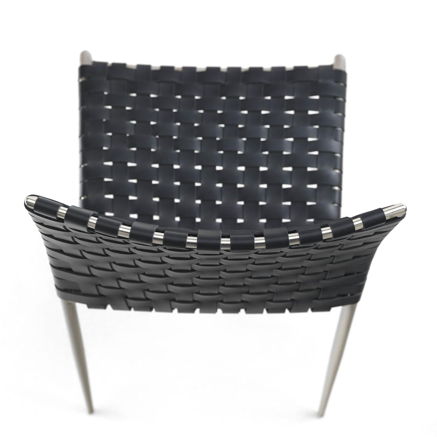 Italian Gazzella Black Woven Chair For Sale