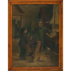 G.B. - Framed Early 20th Century Oil, The Disgruntled Teacher