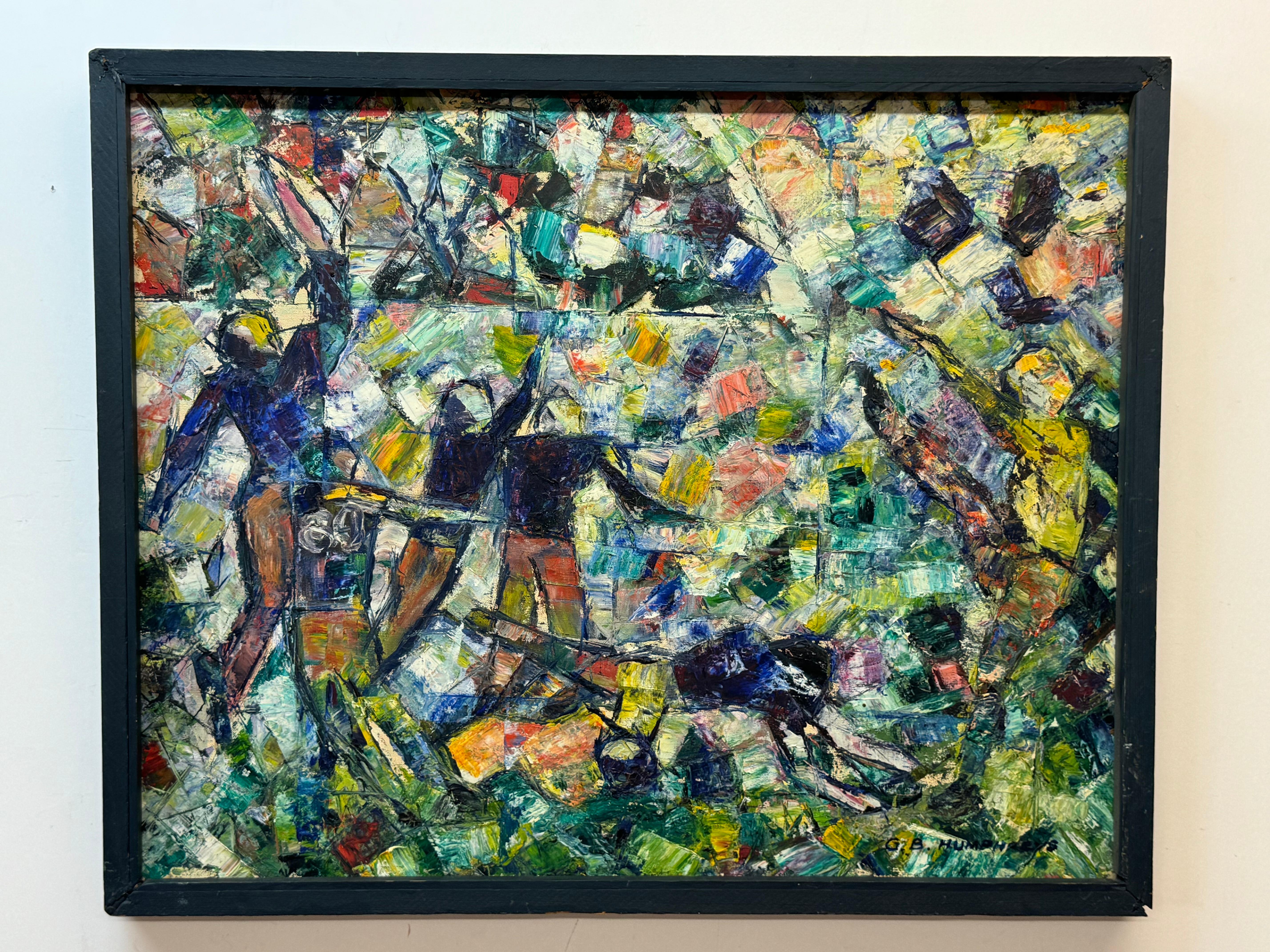 Expressionistische Abstraktion. Öl auf Leinwand. 24 x 30 ungerahmt, 25,5 x 31,5