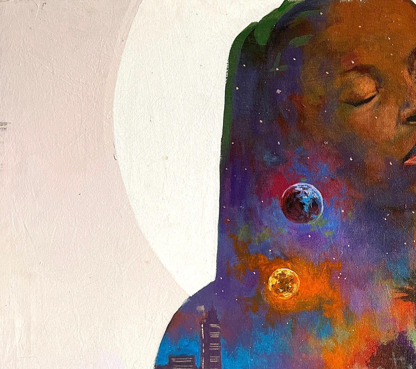 Beyond This Earth (Life Within) - 21° secolo, Contemporaneo, Figurativo, Nature - Painting di Gbelekale Azeez