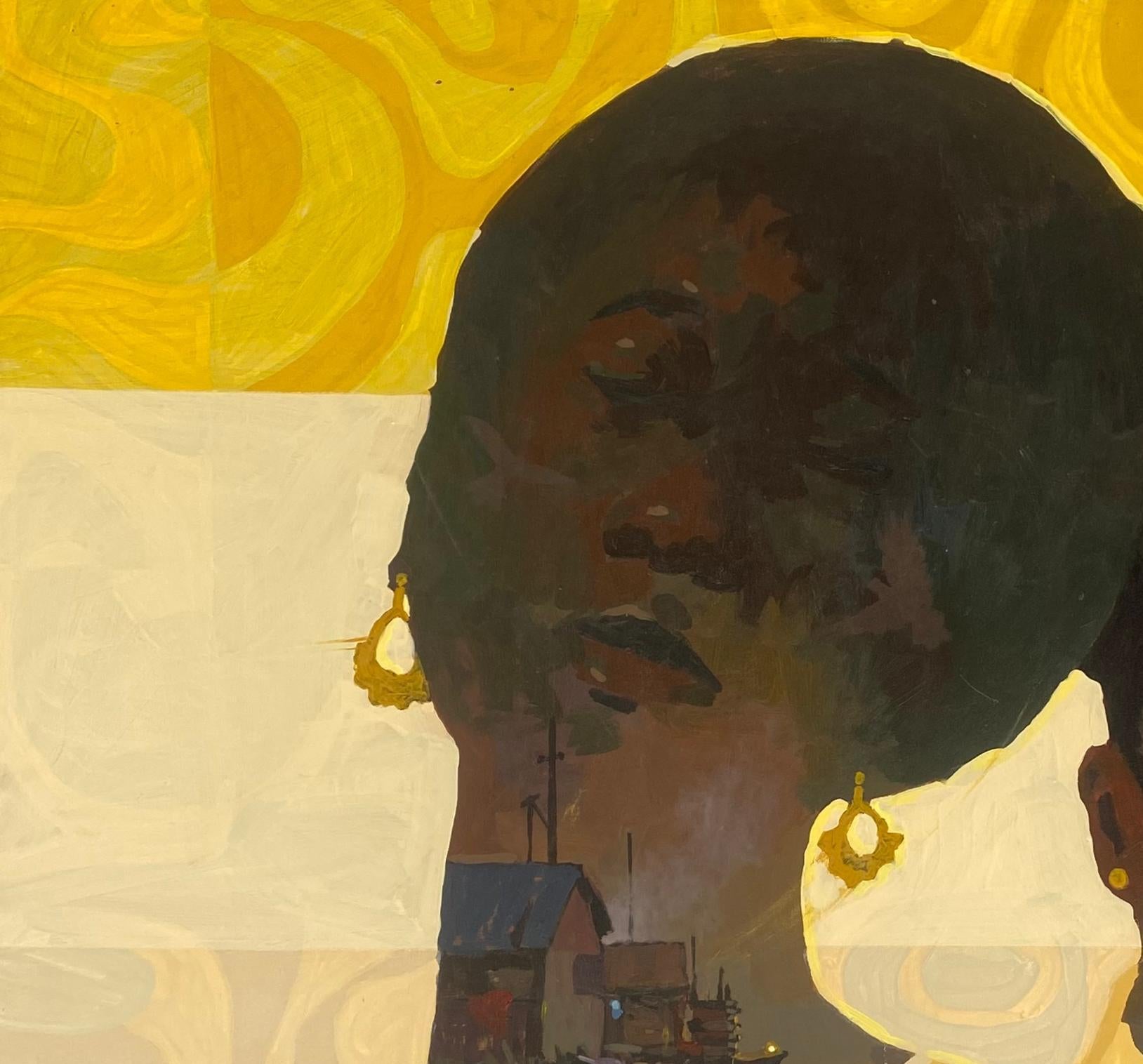 Thread of Becoming (Meditating) -21. Jahrhundert, Zeitgenössisch, Figurativ, Nature – Painting von Gbelekale Azeez