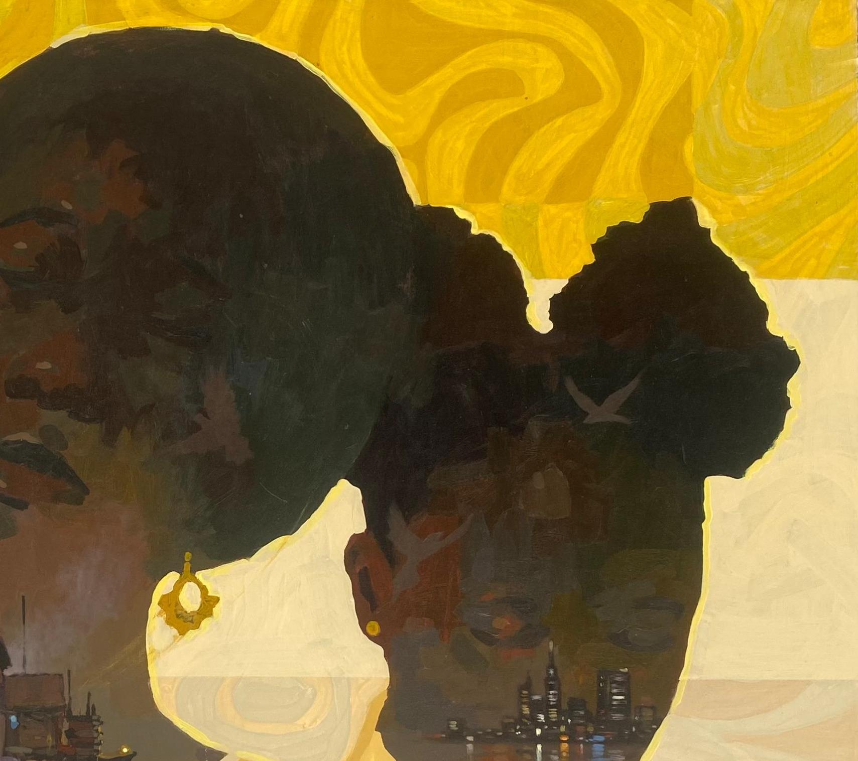 Thread of Becoming (Meditating) -21. Jahrhundert, Zeitgenössisch, Figurativ, Nature (Expressionismus), Painting, von Gbelekale Azeez