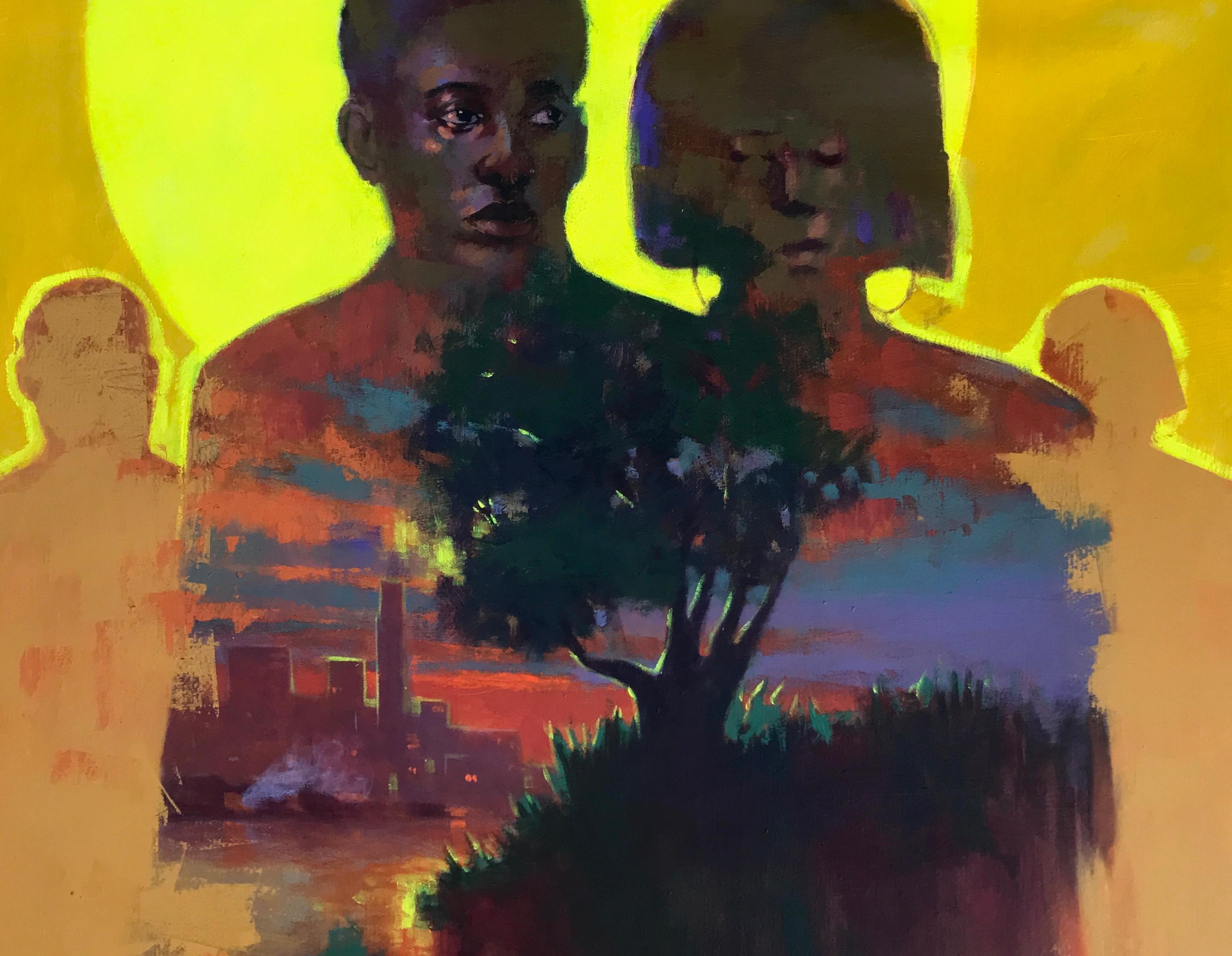 Insieme - Figurative Painting Nero di Gbelekale Azeez