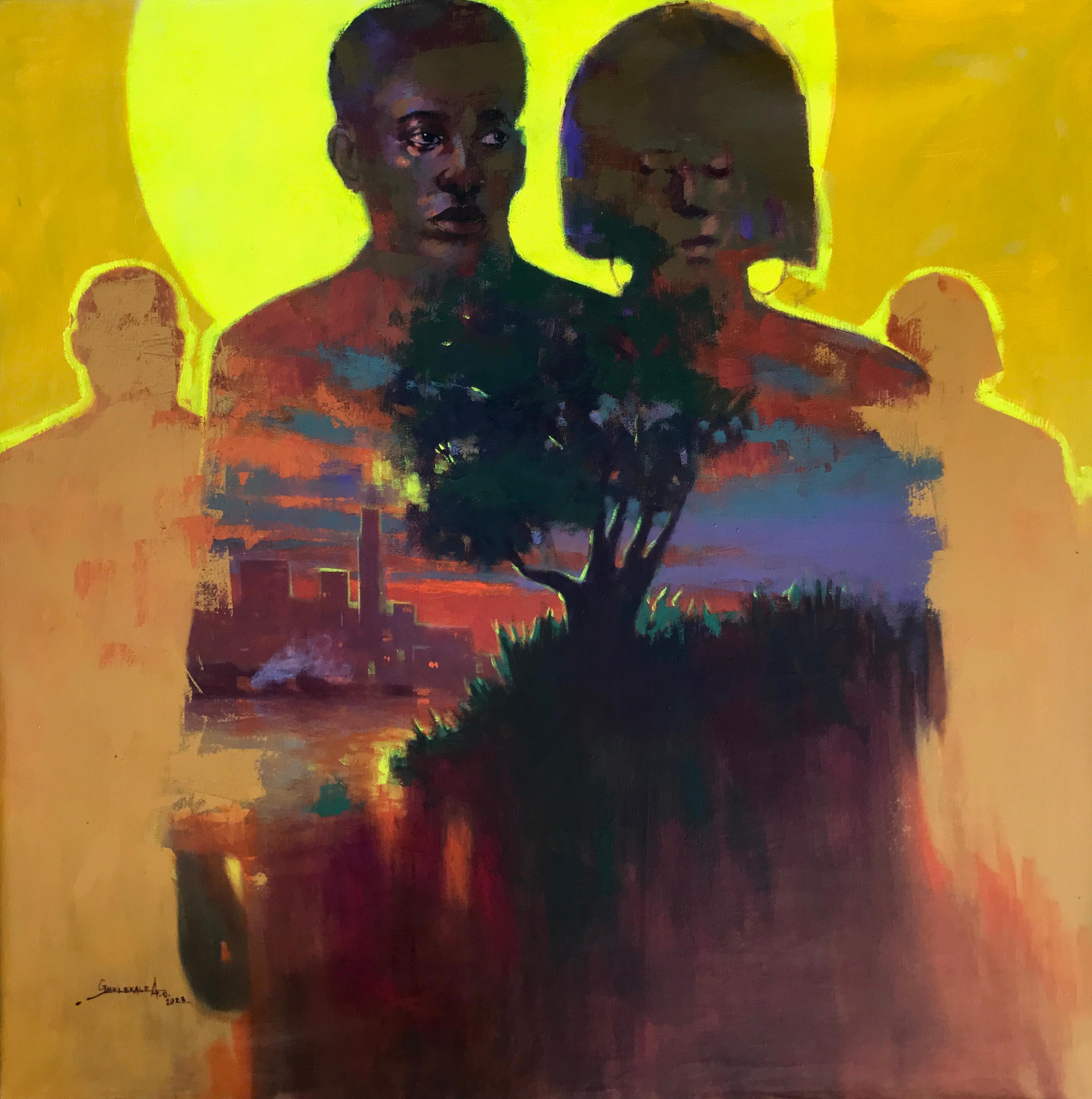 Gbelekale Azeez Figurative Painting – Zusammengehörigkeit