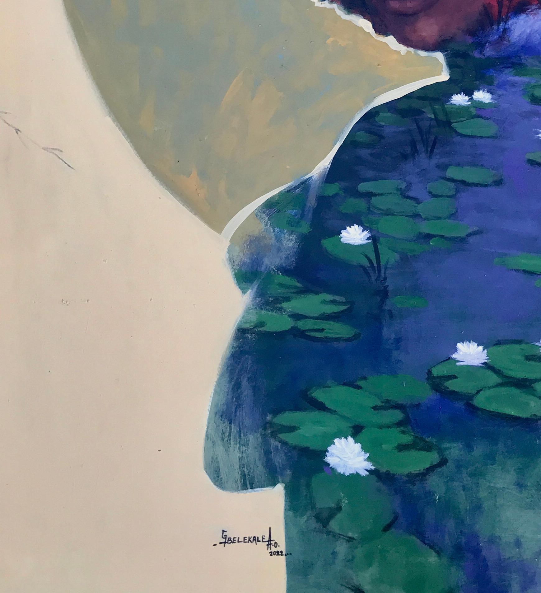 Dennoch leuchte ich heller (Beige), Landscape Painting, von Gbelekale Azeez