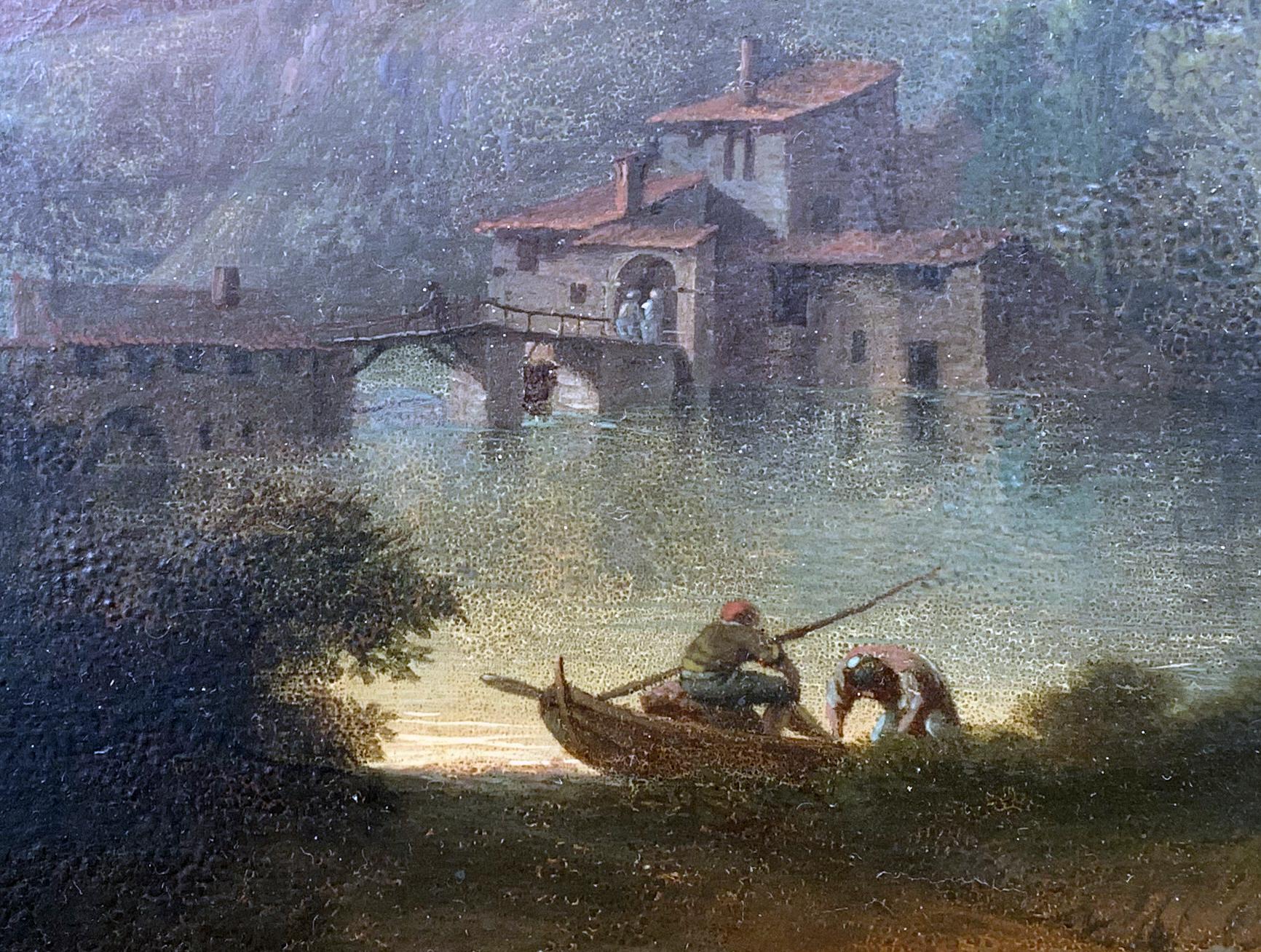 Paysage Lacustre Animé Att. Göbell Gerrit Hendrik (1786/1833) For Sale 6