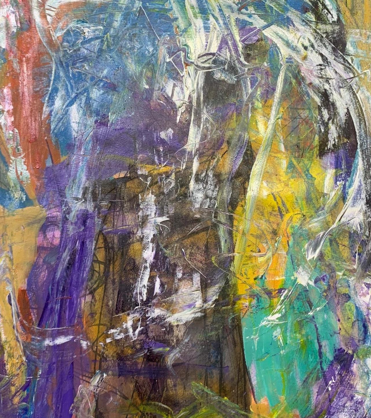 In My Mind - 21° secolo, Contemporaneo, Astratto, Tecnica mista, Campo di colore - Abstract Painting Grigio di Gbemileke Blessing Adegboro