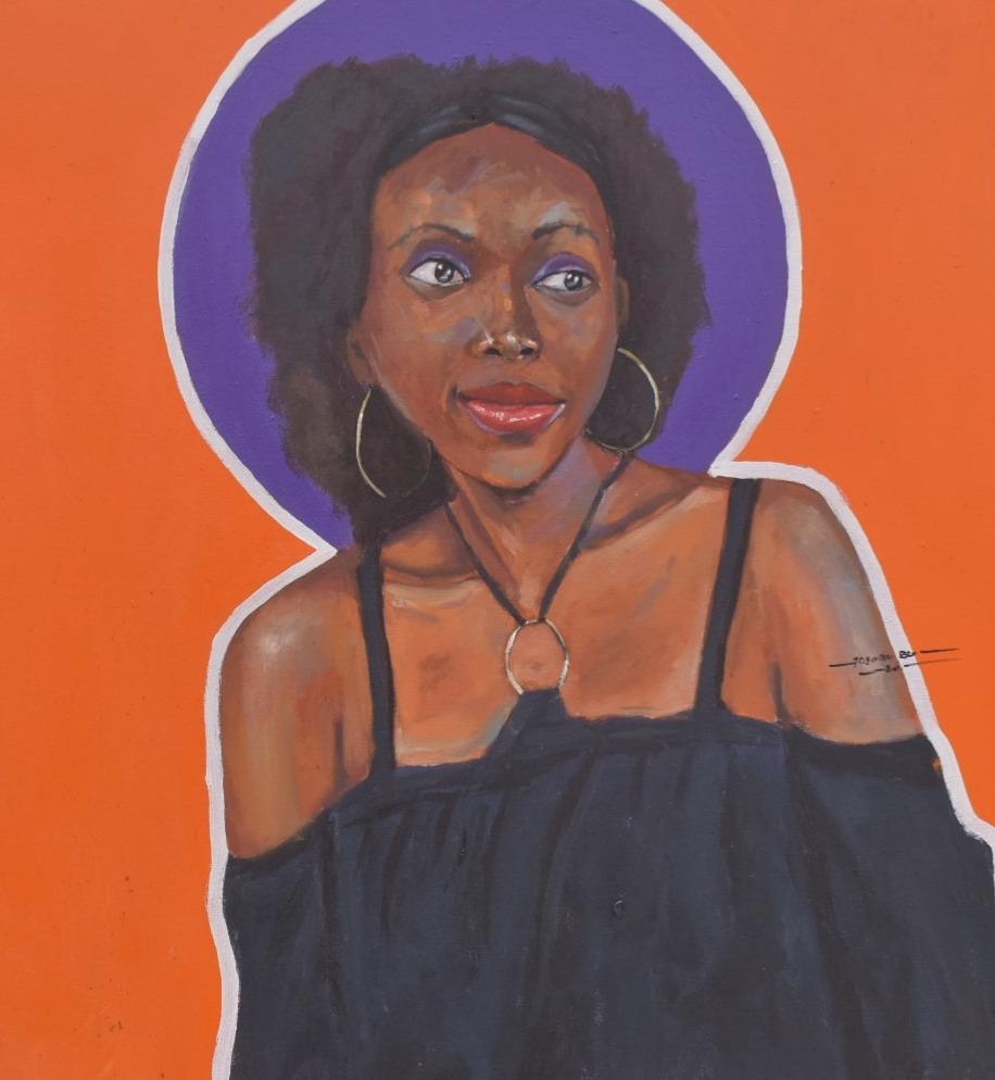 Abeni - Expressionist Painting by Gbemileke Blessing Adegboro