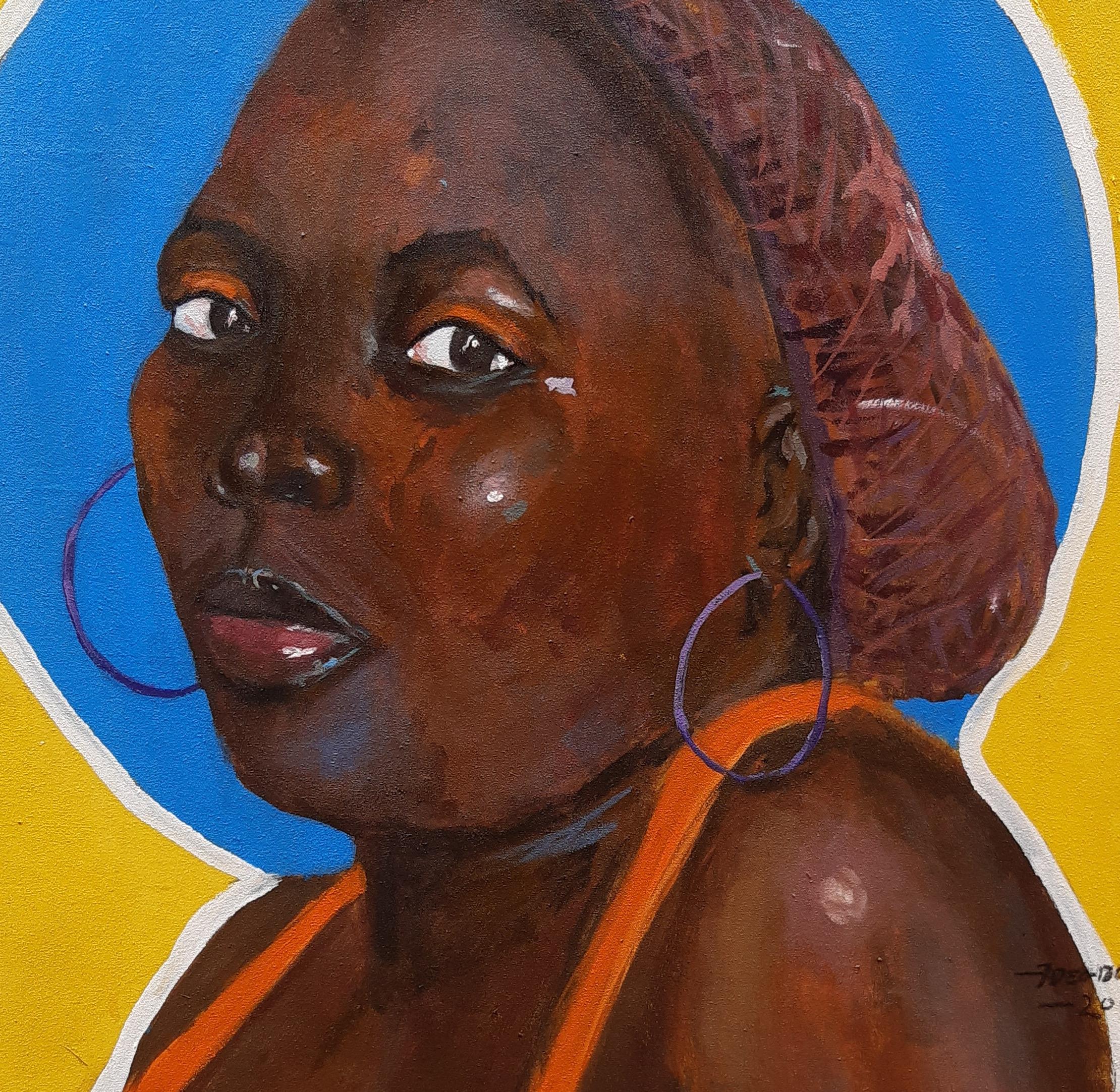 Ewa (Bellezza) - Figurative Painting Nero di Gbemileke Blessing Adegboro