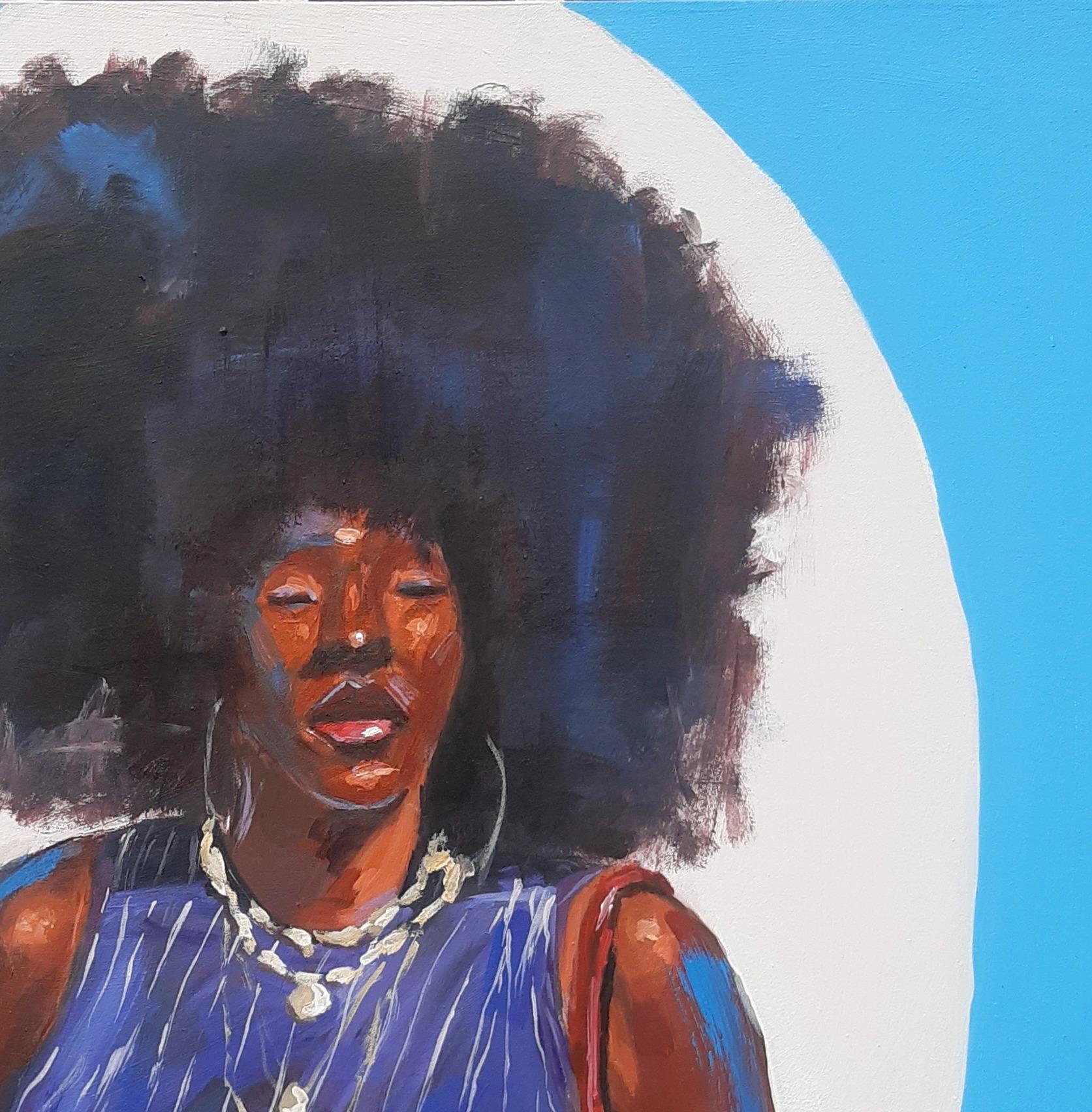 Omodaratan Oni Afro - Expressionist Painting by Gbemileke Blessing Adegboro