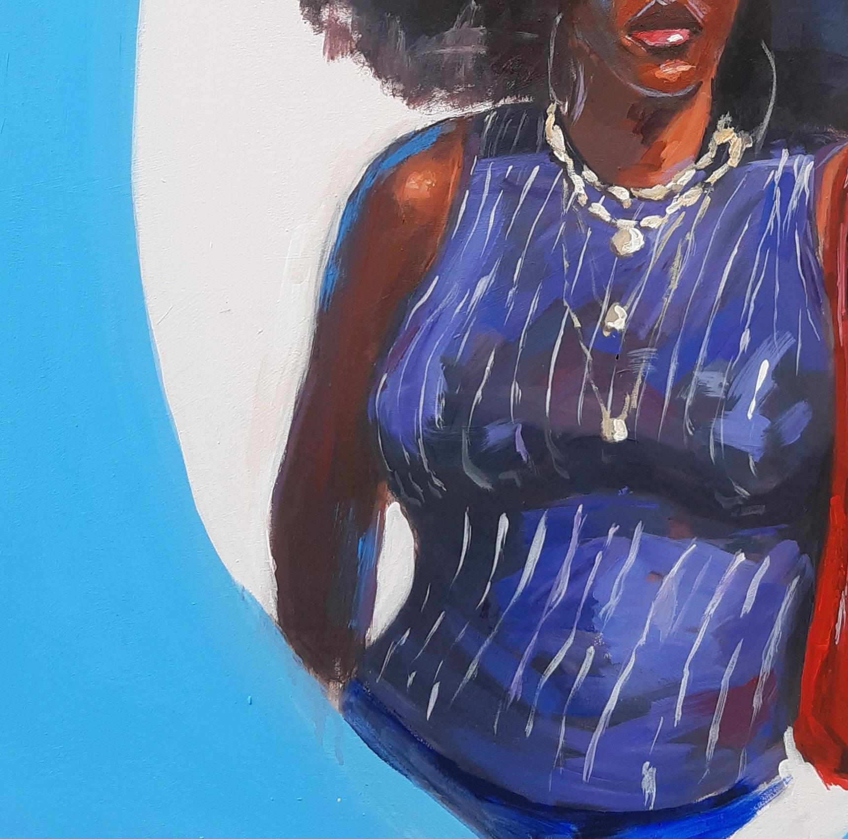 Omodaratan Oni Afro - Portrait Painting Blu di Gbemileke Blessing Adegboro