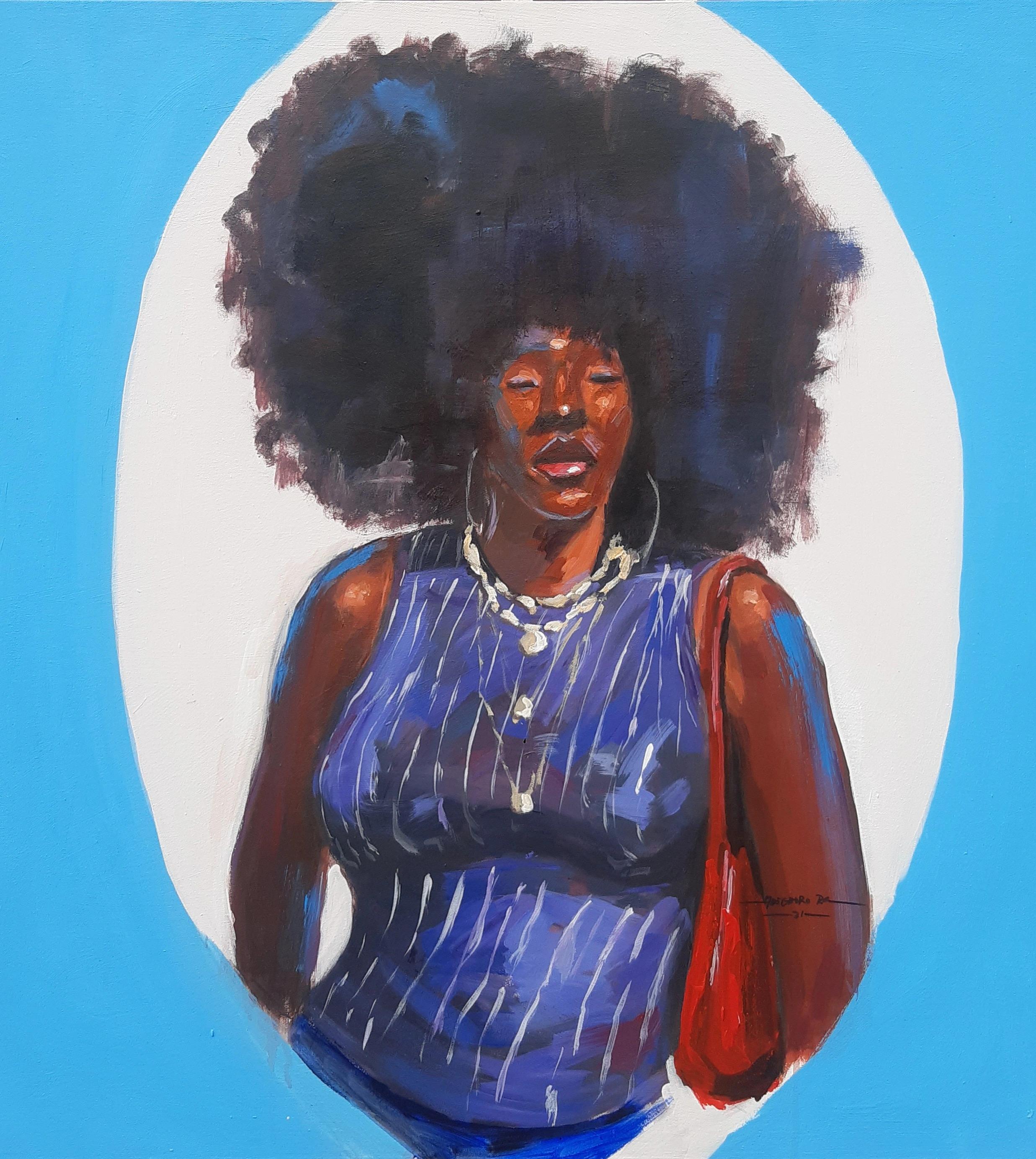 Gbemileke Blessing Adegboro Portrait Painting – Omodaratan Oni Afro