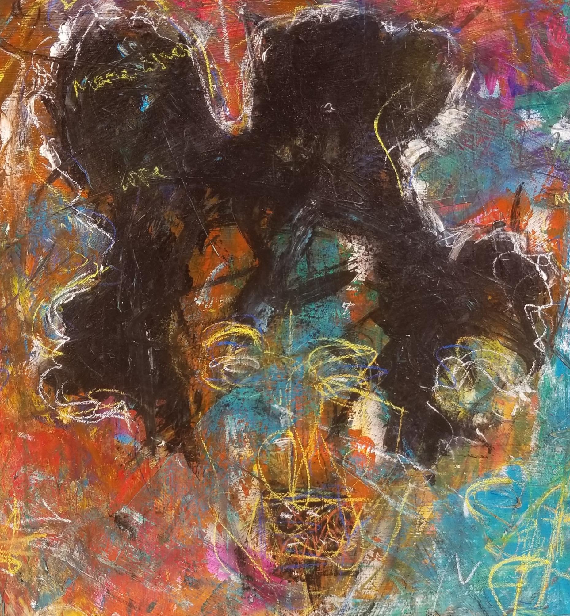 Ritratto di Jean Basquiat - 21° secolo, Contemporaneo, Astratto, Tecnica mista in vendita 1