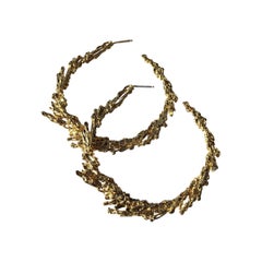 GBGH by Jacqueline Barbosa Bridget Quasar Hoops Gold Earrings