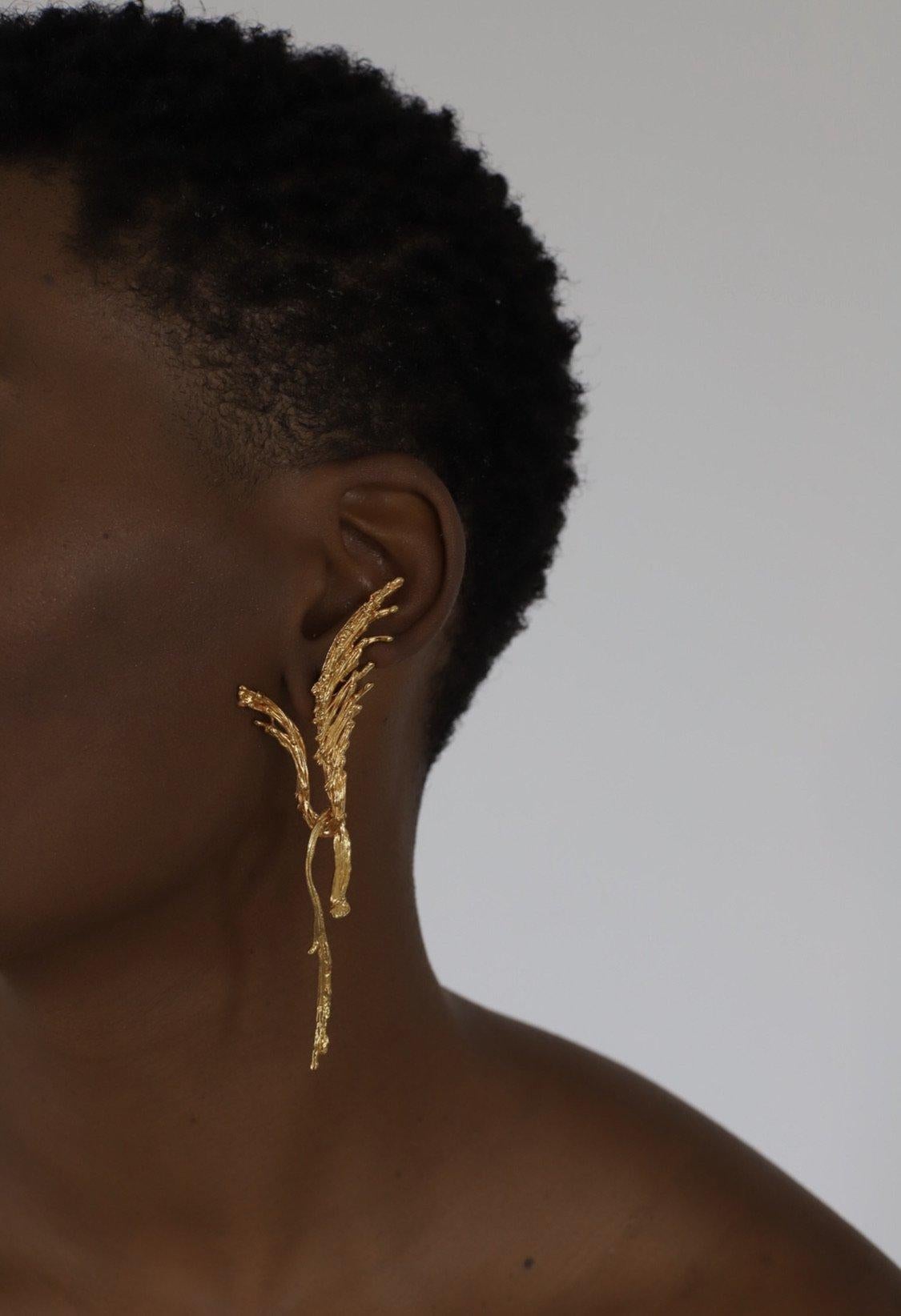 Barbosa 'Zyl' Earrings in Vermeil In New Condition For Sale In New York, NY